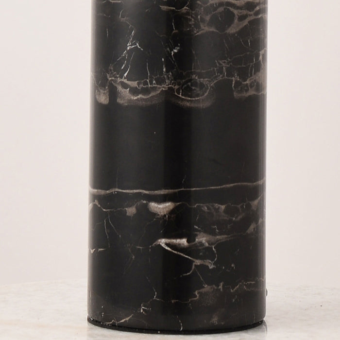 Lampe de table 1 lumière avec abat-jour en tissu cylindrique et base en marbre nordique contemporain pour chambre 