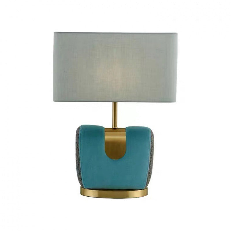 Lampe de Table 1 Lumière en Tissu Flanelle Matériel Rectangle Vintage Traditionnel Pour Chambre 