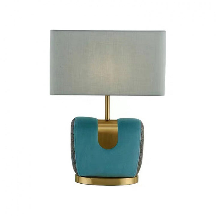 Lampe de Table 1 Lumière en Tissu Flanelle Matériel Rectangle Vintage Traditionnel Pour Chambre 