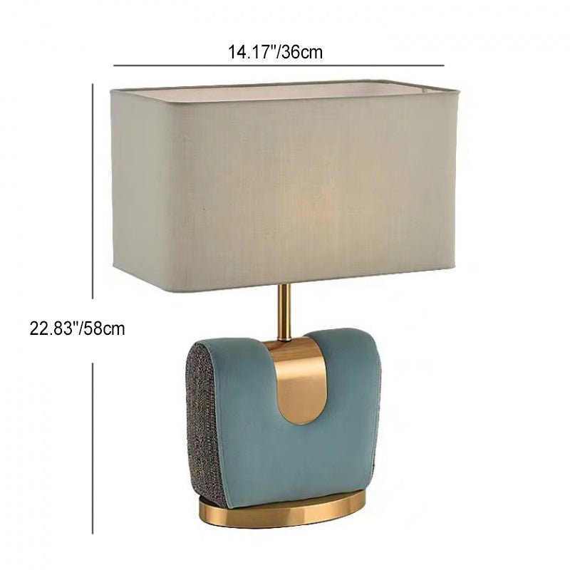 Lampe de Table 1 Lumière en Tissu Flanelle Matériel Rectangle Vintage Traditionnel Pour Chambre 