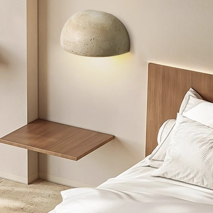 Traditionelle japanische verstellbare Kopf Zylinder Quader Würfel Halbkreis Holz Stein 1-Licht Wandleuchte Lampe für Wohnzimmer 