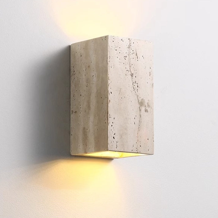 Traditionelle japanische verstellbare Kopf Zylinder Quader Würfel Halbkreis Holz Stein 1-Licht Wandleuchte Lampe für Wohnzimmer 