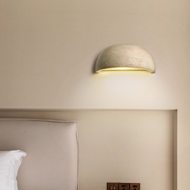 Traditionelle japanische verstellbare Kopf Zylinder Quader Würfel Halbkreis Holz Stein 1-Licht Wandleuchte Lampe für Wohnzimmer 