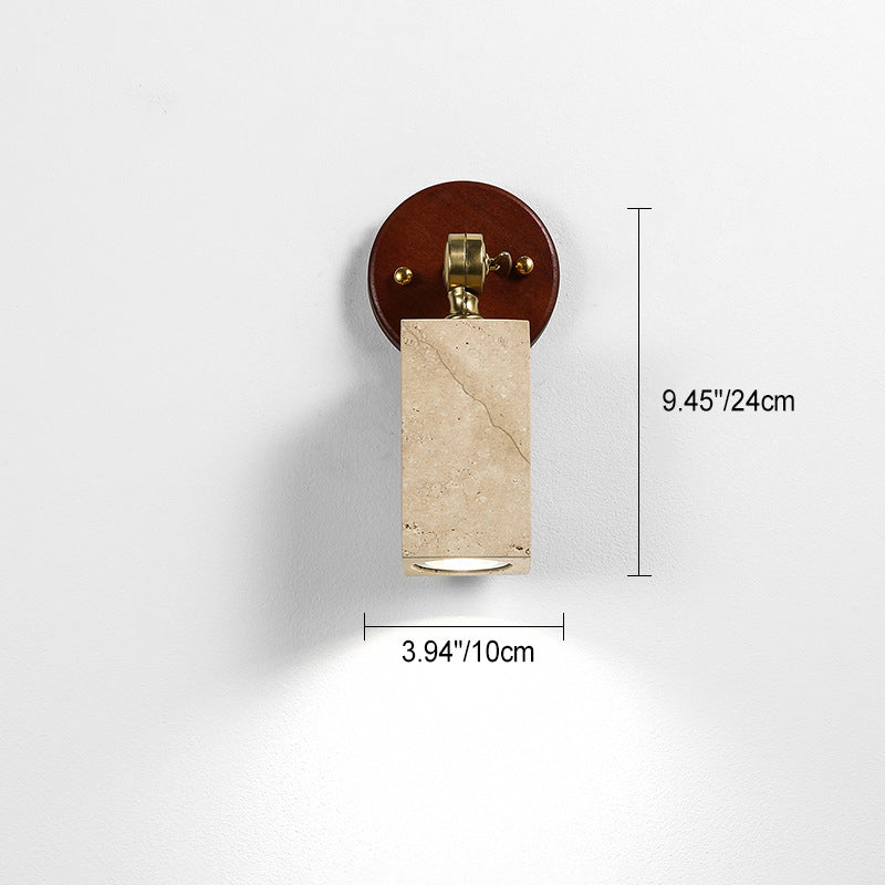 Traditionelle japanische verstellbare Kopf Zylinder Quader Würfel Halbkreis Holz Stein 1-Licht Wandleuchte Lampe für Wohnzimmer 