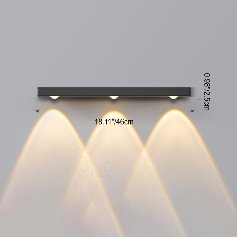 Modern Minimalist Long Multi Lights Aluminum LED Wall Sconce Lamp For Hallway