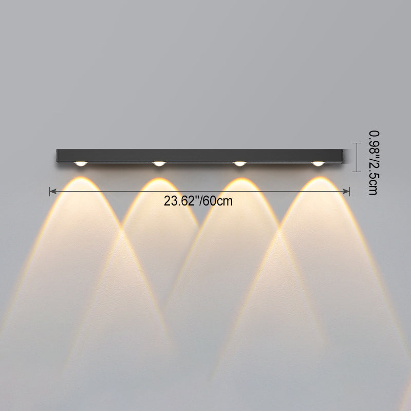 Modern Minimalist Long Multi Lights Aluminum LED Wall Sconce Lamp For Hallway
