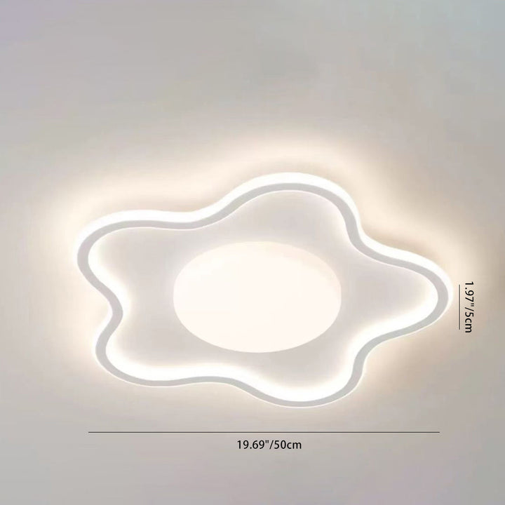 Contemporary Creative Star Iron Aluminum Acrylic Silicone LED Flush Mount Ceiling Light For Bedroom