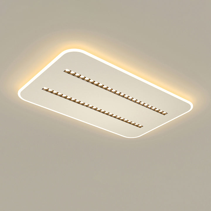 Modern Minimalist Square Rectangular Iron Aluminum Acrylic Spotlight LED Flush Mount Ceiling Light For Living Room