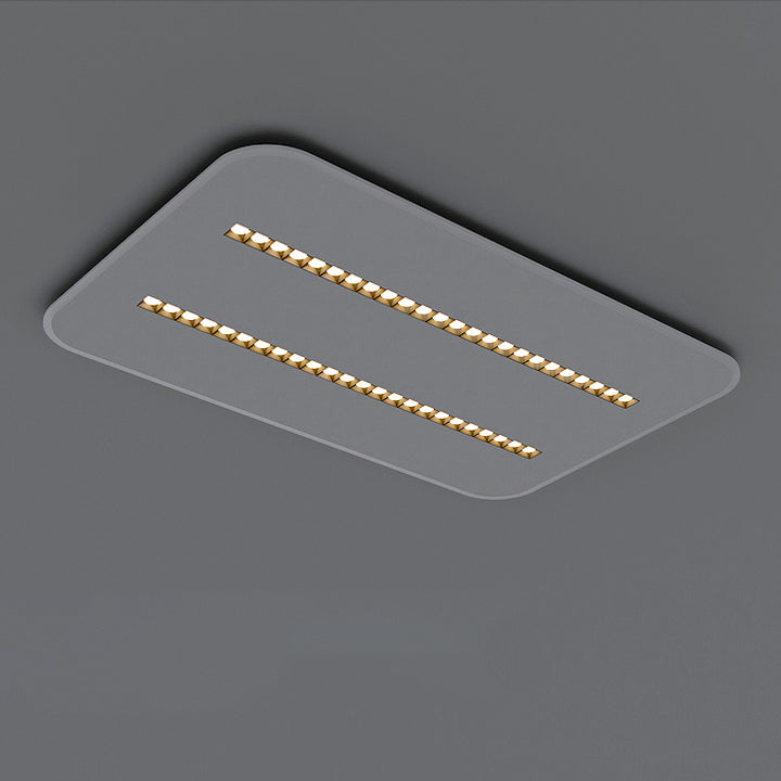 Modern Minimalist Square Rectangular Iron Aluminum Acrylic Spotlight LED Flush Mount Ceiling Light For Living Room