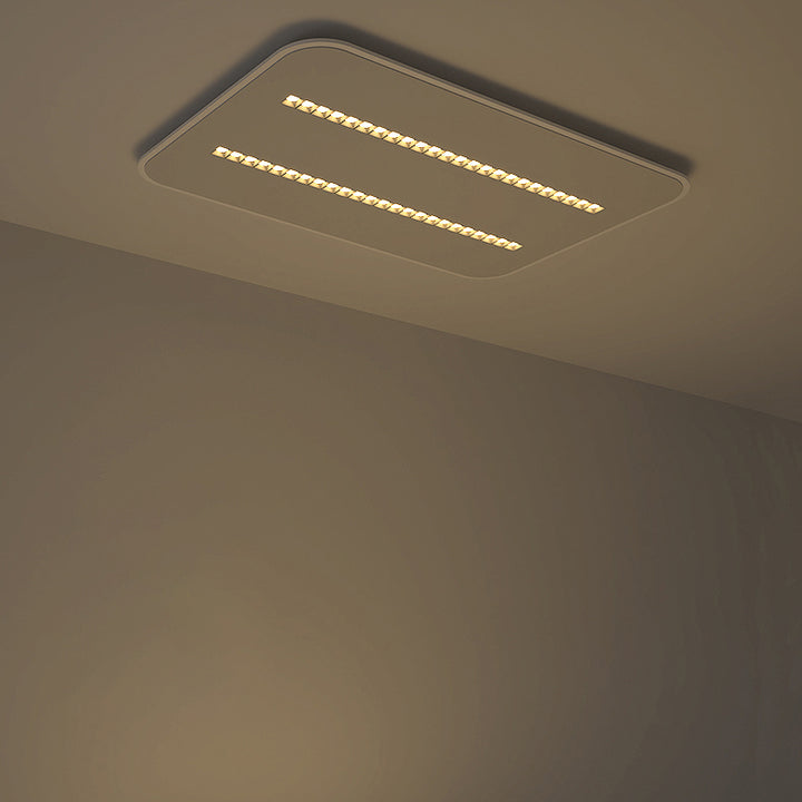 Modern Minimalist Square Rectangular Iron Aluminum Acrylic Spotlight LED Flush Mount Ceiling Light For Living Room