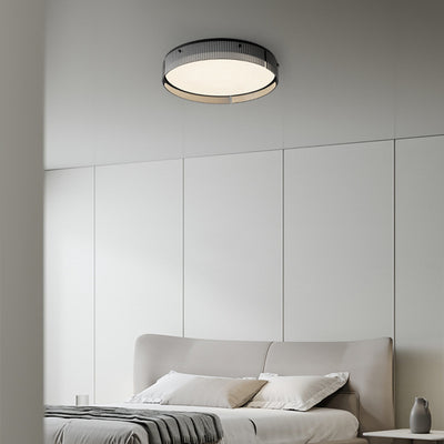 Plafonnier LED en verre à motif vertical rond minimaliste moderne en PVC métal pour salon 