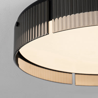 Plafonnier LED en verre à motif vertical rond minimaliste moderne en PVC métal pour salon 