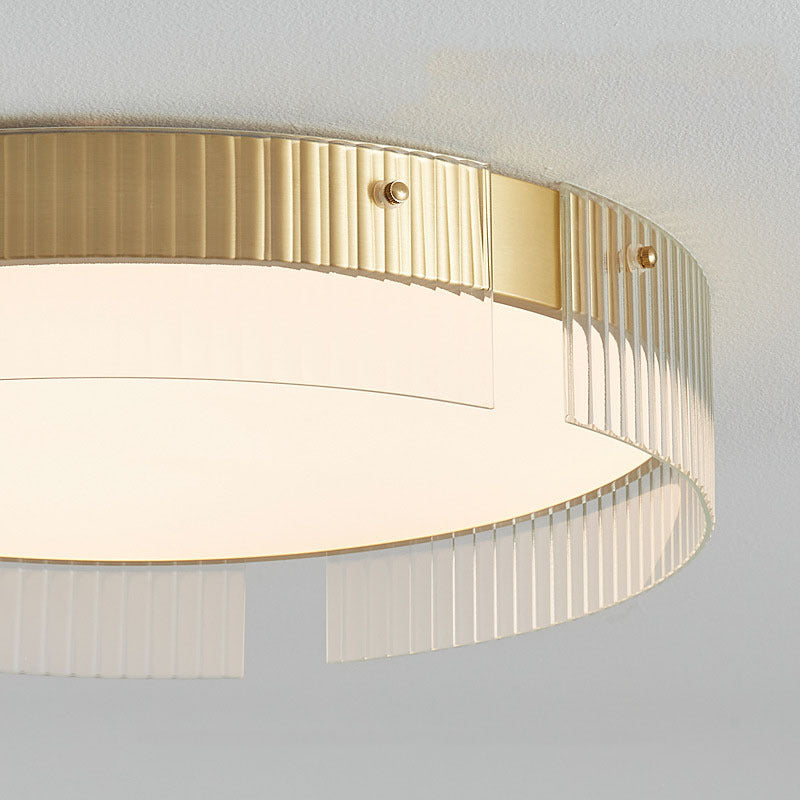 Plafonnier LED en verre à motif vertical rond minimaliste moderne en PVC métal pour salon 