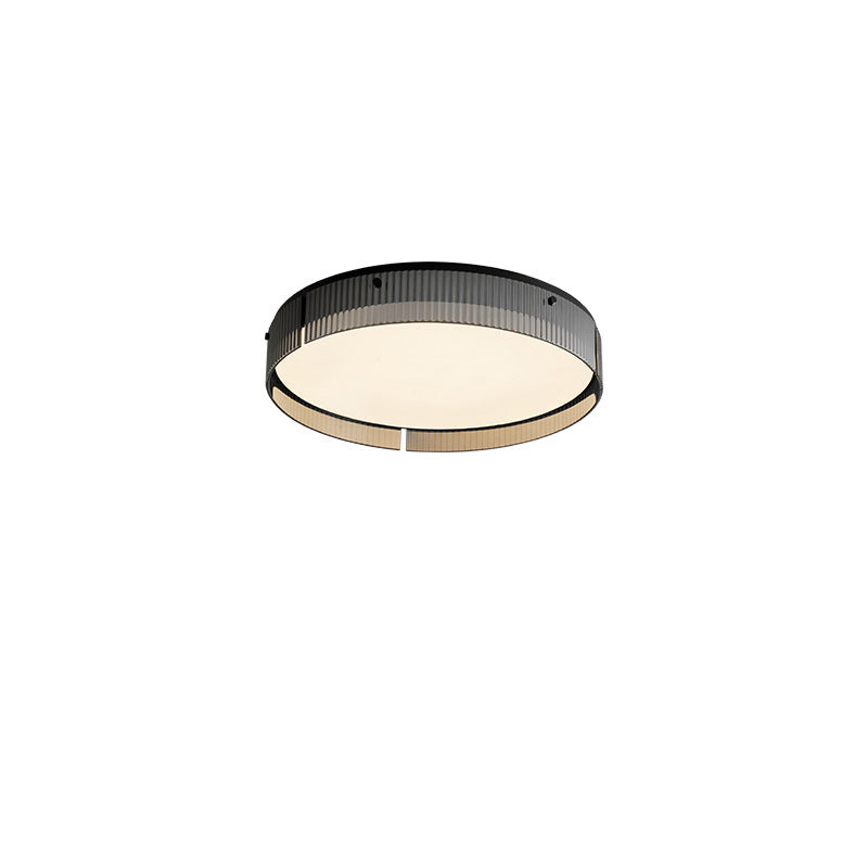 Plafonnier LED en verre à motif vertical rond minimaliste moderne en PVC métal pour salon 