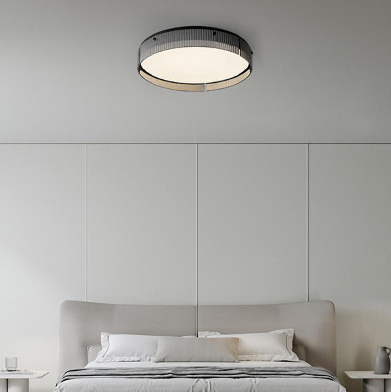 Plafonnier LED en verre à motif vertical rond minimaliste moderne en PVC métal pour salon 