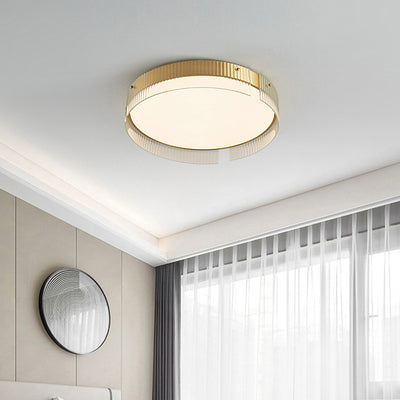 Plafonnier LED en verre à motif vertical rond minimaliste moderne en PVC métal pour salon 