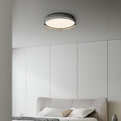 Plafonnier LED en verre à motif vertical rond minimaliste moderne en PVC métal pour salon 