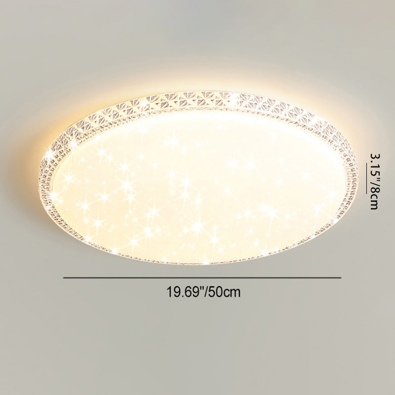 Lámpara de techo LED de montaje en superficie de lujo moderno con diseño de estrella redonda/cuadrada, en acrílico y hierro, para dormitorio 