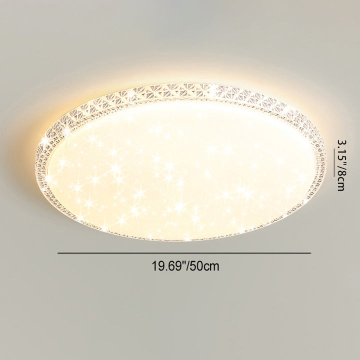 Lámpara de techo LED de montaje en superficie de lujo moderno con diseño de estrella redonda/cuadrada, en acrílico y hierro, para dormitorio 