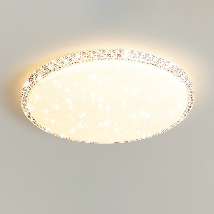 Lámpara de techo LED de montaje en superficie de lujo moderno con diseño de estrella redonda/cuadrada, en acrílico y hierro, para dormitorio 