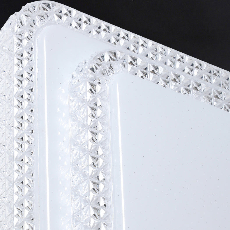 Lámpara de techo LED de montaje en superficie de lujo moderno con diseño de estrella redonda/cuadrada, en acrílico y hierro, para dormitorio 