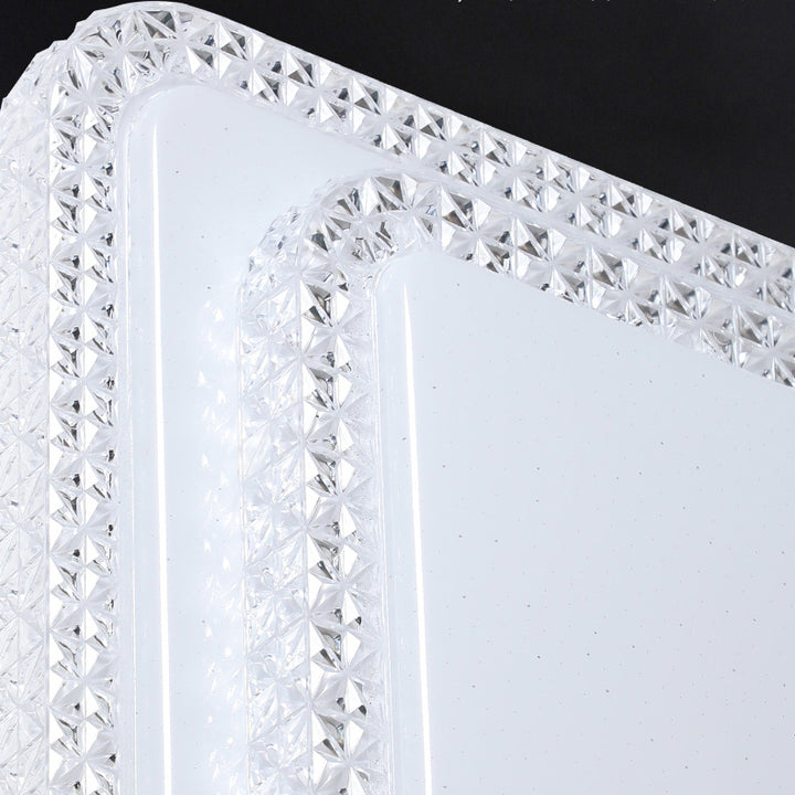 Lámpara de techo LED de montaje en superficie de lujo moderno con diseño de estrella redonda/cuadrada, en acrílico y hierro, para dormitorio 