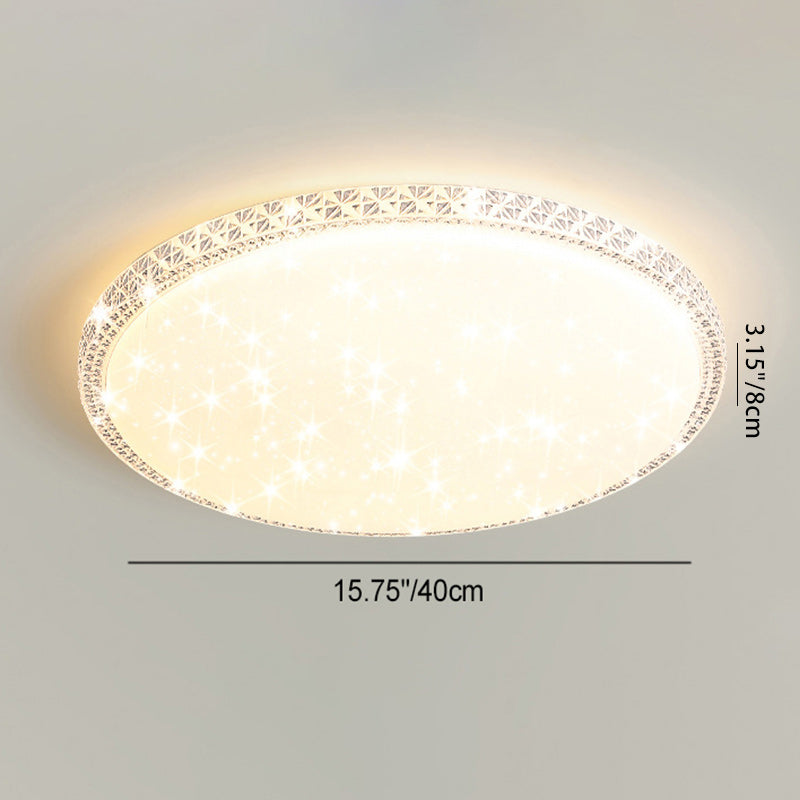 Lámpara de techo LED de montaje en superficie de lujo moderno con diseño de estrella redonda/cuadrada, en acrílico y hierro, para dormitorio 