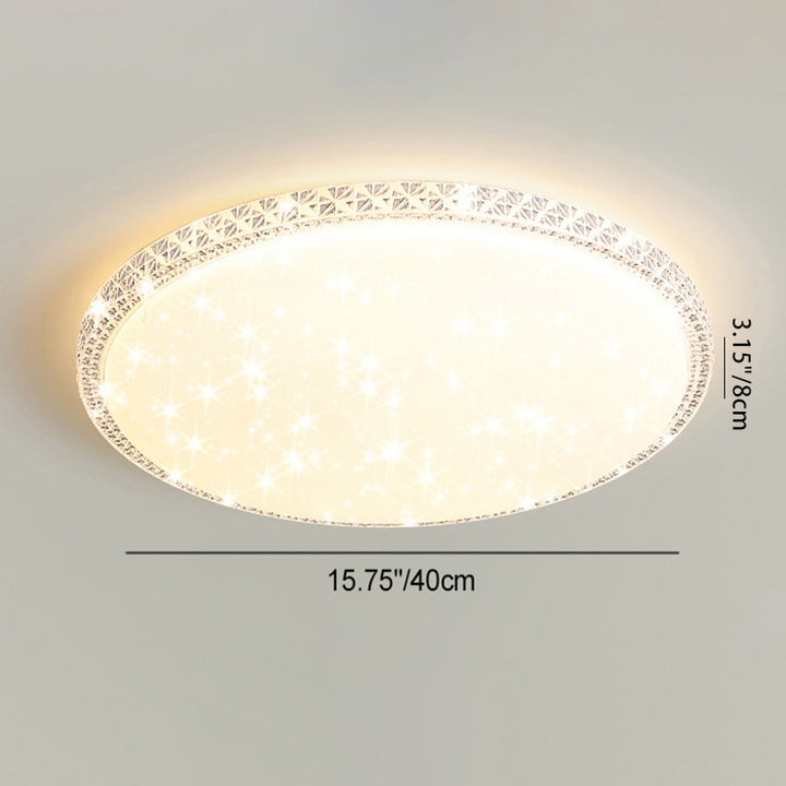 Lámpara de techo LED de montaje en superficie de lujo moderno con diseño de estrella redonda/cuadrada, en acrílico y hierro, para dormitorio 