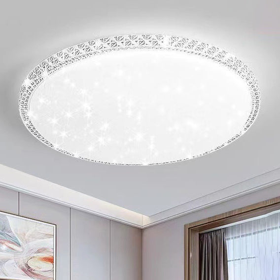 Lámpara de techo LED de montaje en superficie de lujo moderno con diseño de estrella redonda/cuadrada, en acrílico y hierro, para dormitorio 