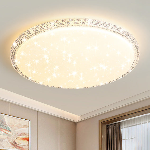 Lámpara de techo LED de montaje en superficie de lujo moderno con diseño de estrella redonda/cuadrada, en acrílico y hierro, para dormitorio 