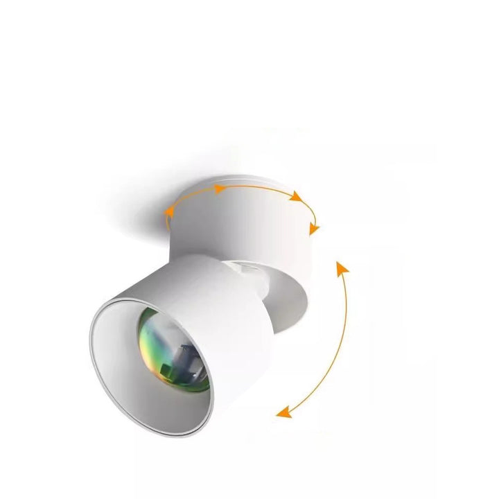 Lumière de plafond semi-encastrée LED réglable en aluminium cylindre minimaliste moderne pour salon au coucher et lever du soleil 