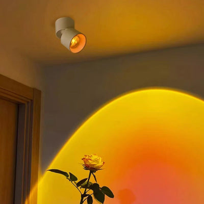 Éclairage de plafond encastré à LED avec projecteur réglable en cylindre d'aluminium minimaliste moderne pour salon, lever et coucher de soleil 