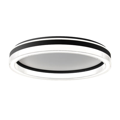 Plafonnier LED moderne minimaliste à rayures horizontales rondes en fer et acrylique pour chambre 