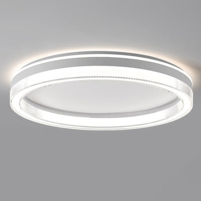 Plafonnier LED moderne minimaliste à rayures horizontales rondes en fer et acrylique pour chambre 
