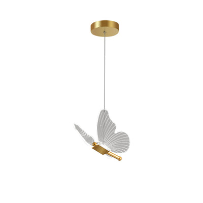 Contemporary Creative Butterfly Acrylic Iron LED Pendant Light For Bedroom