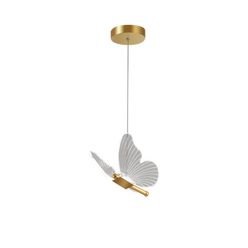 Contemporary Creative Butterfly Acrylic Iron LED Pendant Light For Bedroom