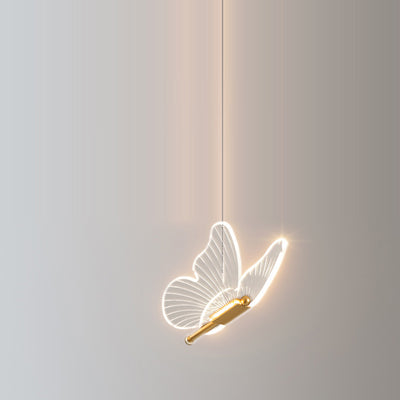 Contemporary Creative Butterfly Acrylic Iron LED Pendant Light For Bedroom