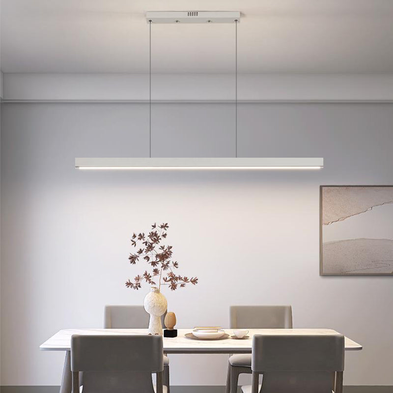 Modern Minimalist Geometric Circles Straight Line Iron Aluminum Silicone Strip Acrylic Spotlight LED Island Light Chandelier For Dining Room