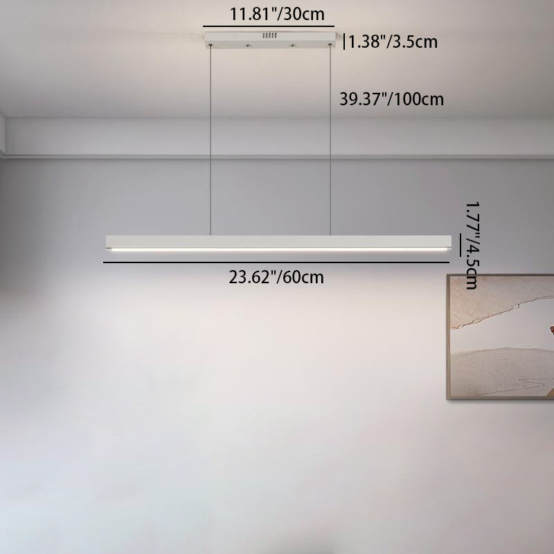 Modern Minimalist Geometric Circles Straight Line Iron Aluminum Silicone Strip Acrylic Spotlight LED Island Light Chandelier For Dining Room