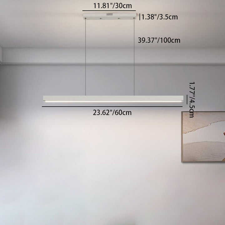 Modern Minimalist Geometric Circles Straight Line Iron Aluminum Silicone Strip Acrylic Spotlight LED Island Light Chandelier For Dining Room