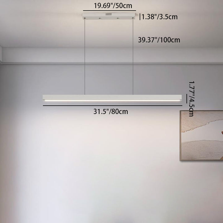Modern Minimalist Geometric Circles Straight Line Iron Aluminum Silicone Strip Acrylic Spotlight LED Island Light Chandelier For Dining Room