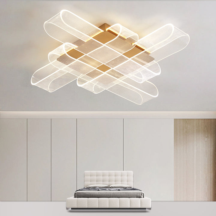 Luz de techo semiempotrada LED de aluminio y acrílico contemporánea y creativa para dormitorio 