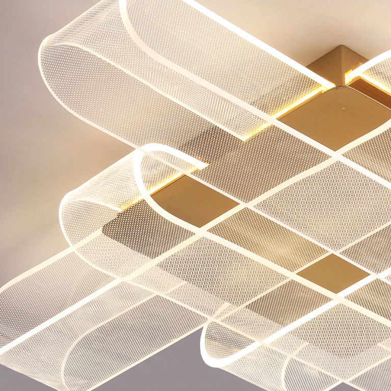 Luz de techo semiempotrada LED de aluminio y acrílico contemporánea y creativa para dormitorio 