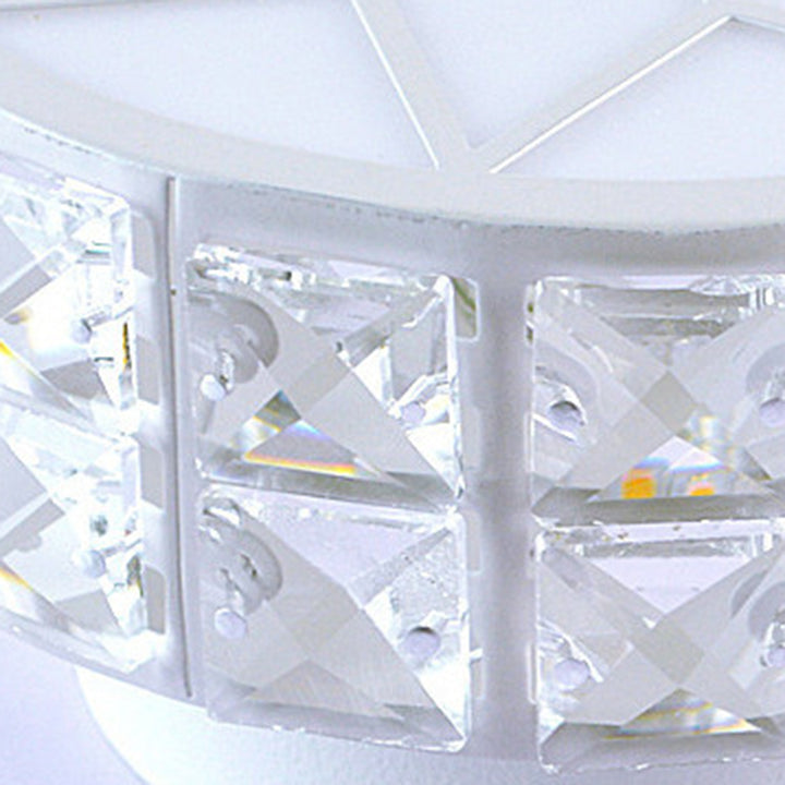 Moderne minimalistische Trommelform-Hardware-Kristall-LED-Deckenleuchte für den Flur 