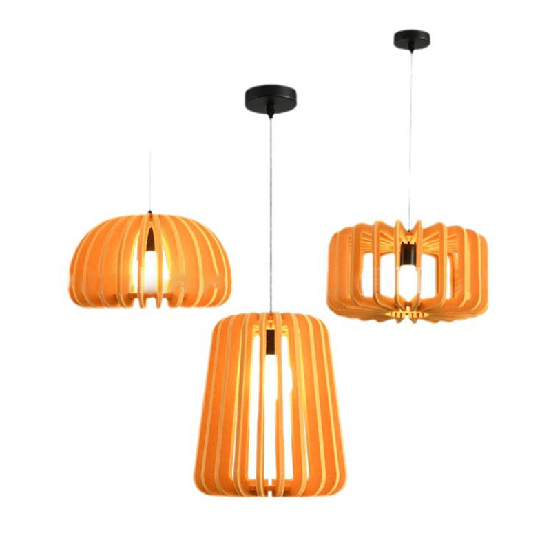 Colonne Contemporaine Créative Citrouille en Forme de Cage à Oiseaux Acoustique Fer Feutre 1 - Suspension Lumineuse pour Chambre 