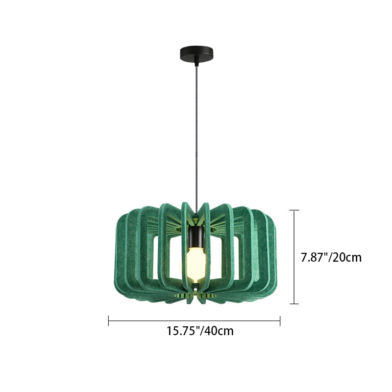 Colonne Contemporaine Créative Citrouille en Forme de Cage à Oiseaux Acoustique Fer Feutre 1 - Suspension Lumineuse pour Chambre 