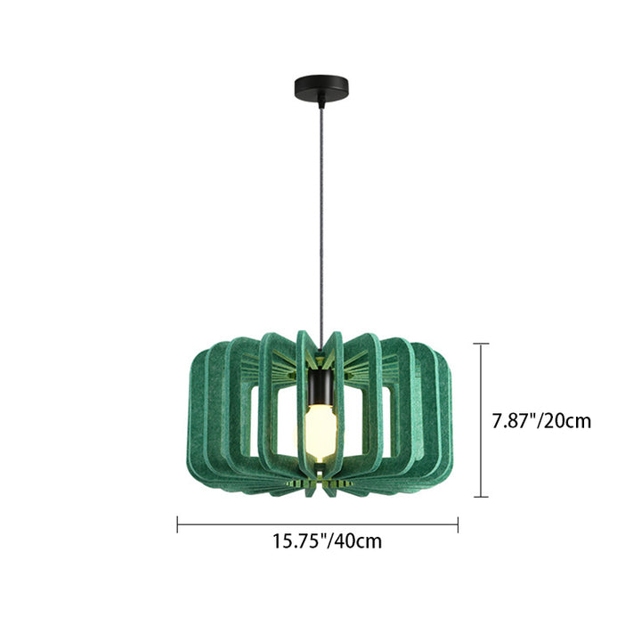 Colonne Contemporaine Créative Citrouille en Forme de Cage à Oiseaux Acoustique Fer Feutre 1 - Suspension Lumineuse pour Chambre 