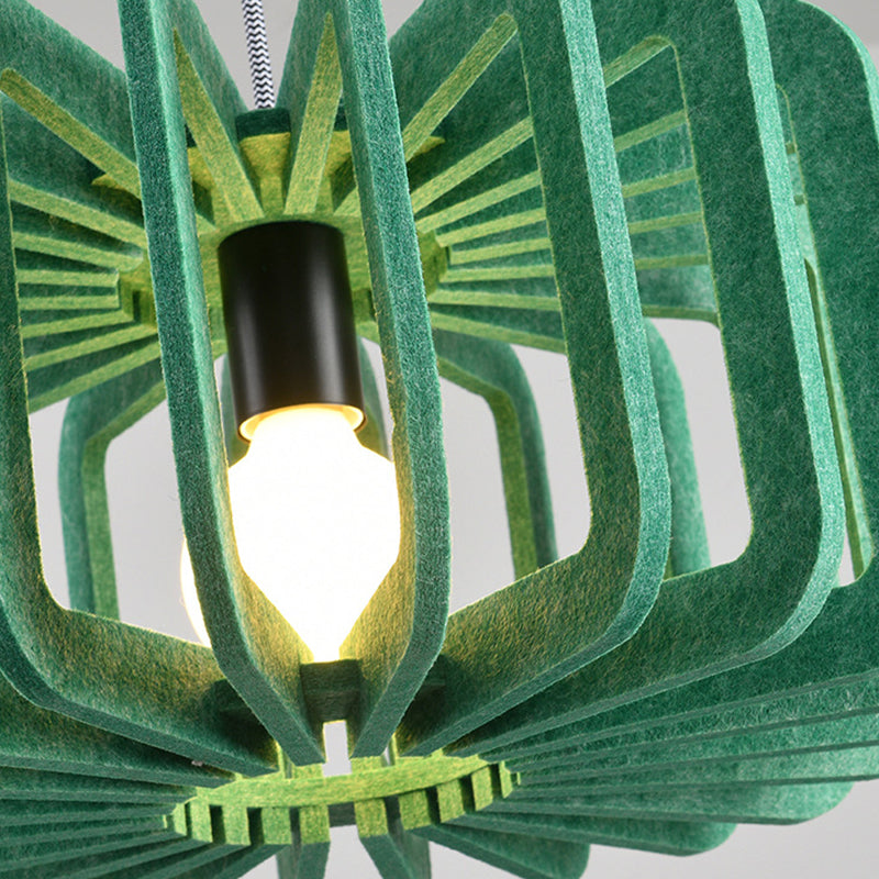 Colonne Contemporaine Créative Citrouille en Forme de Cage à Oiseaux Acoustique Fer Feutre 1 - Suspension Lumineuse pour Chambre 