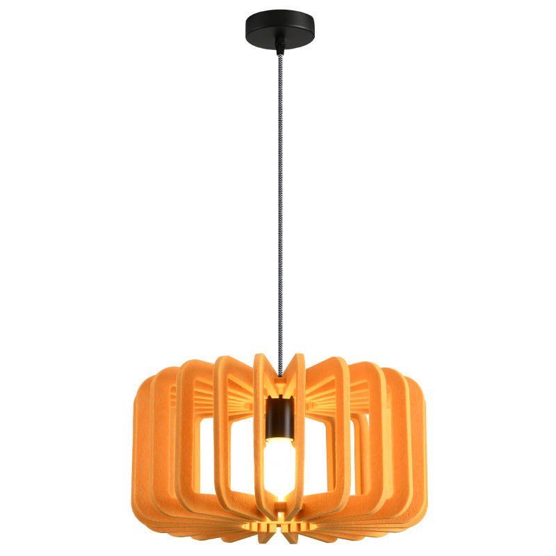 Colonne Contemporaine Créative Citrouille en Forme de Cage à Oiseaux Acoustique Fer Feutre 1 - Suspension Lumineuse pour Chambre 