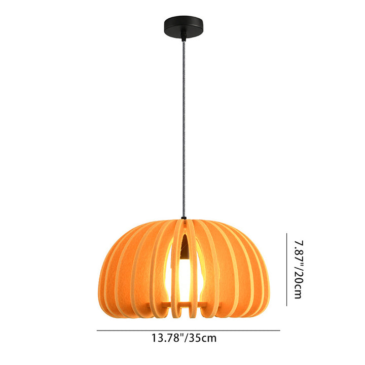 Colonne Contemporaine Créative Citrouille en Forme de Cage à Oiseaux Acoustique Fer Feutre 1 - Suspension Lumineuse pour Chambre 